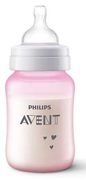 AVENT ANTI COLIC 9OZ DECO PINK BOTTLE