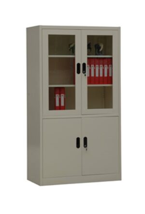 FILE CABINET WITH TOP GLASS WITH 2 SHELVES